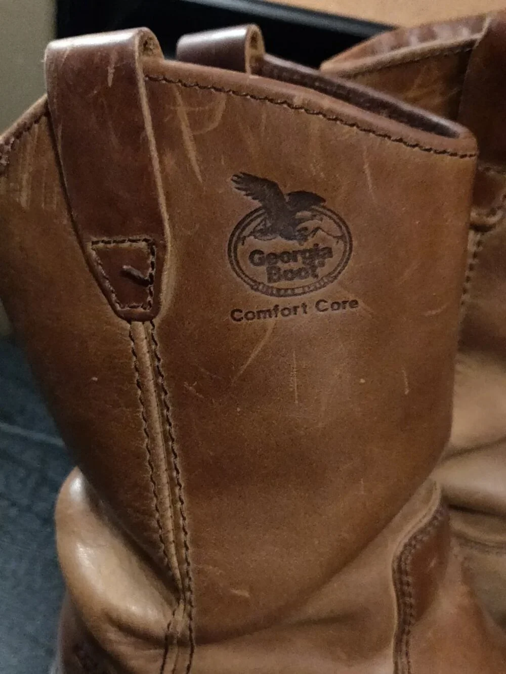 Georgia Boot Wellington In Tan Cheyenne Leather Men US 8M